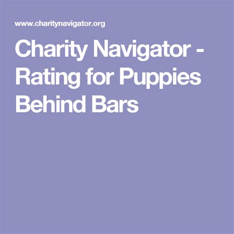 puppies behind bars charity rating